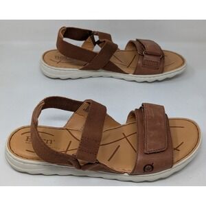 Born‎ Alli Sandals Women's 10 M Brown Leather Stretch Strappy Comfort Open Toe